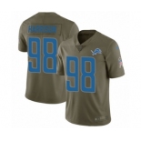 Youth Nike Detroit Lions #98 Damon Harrison Limited Olive 2017 Salute to Service NFL Jersey