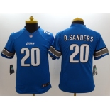 nike youth nfl jersey detroit lions #20 b.sanders blue[nike]