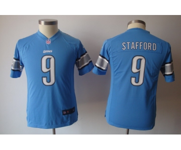 nike youth nfl jersey detroit lions #9 stafford blue[nike]