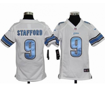 nike youth nfl jersey detroit lions #9 stafford white[nike]