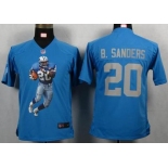 nike youth nfl jerseys detroit lions #20 b.sanders blue[portrait fashion]