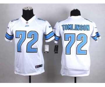 nike youth nfl jerseys detroit lions #72 tomlinson white[nike]