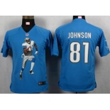 nike youth nfl jerseys detroit lions #81 calvin johnson blue[portrait fashion]