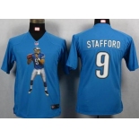 nike youth nfl jerseys detroit lions #9 stafford blue[portrait fashion]