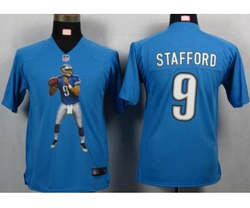 nike youth nfl jerseys detroit lions #9 stafford blue[portrait fashion]