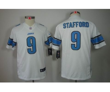 nike youth nfl jerseys detroit lions #9 stafford white[nike limited]