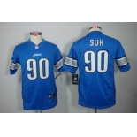 nike youth nfl jerseys detroit lions #90 ndamukong suh blue[nike limited]