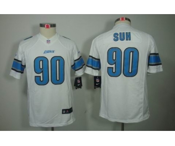 nike youth nfl jerseys detroit lions #90 ndamukong suh white[nike limited]