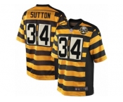 Men Nike Pittsburgh Steelers #34 Cameron Sutton Game Yellow Black Alternate 80TH Anniversary Throwback NFL Jersey