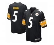 Men Nike Pittsburgh Steelers #5 Joshua Dobbs Game Black Team Color NFL Jersey