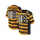 Men's Nike Pittsburgh Steelers #18 Zach Mettenberger Game Yellow Black Alternate 80TH Anniversary Throwback NFL Jersey