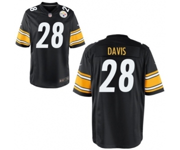 Men's Nike Pittsburgh Steelers #28 Sean Davis Game Black Team Color NFL Jersey