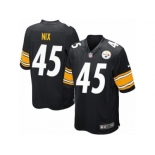 Men's Nike Pittsburgh Steelers #45 Roosevelt Nix Game Black Team Color NFL Jersey