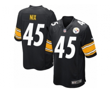 Men's Nike Pittsburgh Steelers #45 Roosevelt Nix Game Black Team Color NFL Jersey