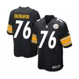 Men's Nike Pittsburgh Steelers #76 Chukwuma Okorafor Game Black Team Color NFL Jersey