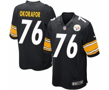 Men's Nike Pittsburgh Steelers #76 Chukwuma Okorafor Game Black Team Color NFL Jersey