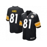 Men's Nike Pittsburgh Steelers #81 Jesse James Game Black Team Color NFL Jersey