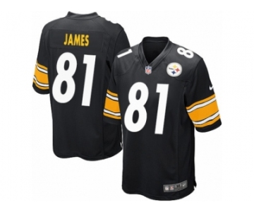 Men's Nike Pittsburgh Steelers #81 Jesse James Game Black Team Color NFL Jersey