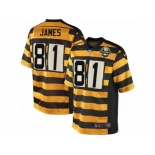 Men's Nike Pittsburgh Steelers #81 Jesse James Game Yellow Black Alternate 80TH Anniversary Throwback NFL Jersey