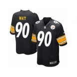 Men's Nike Pittsburgh Steelers #90 T.J. Watt Game Black Team Color NFL Jersey