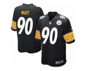 Men's Nike Pittsburgh Steelers #90 T.J. Watt Game Black Team Color NFL Jersey