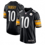 Men's Pittsburgh Steelers #10 Mitchell Trubisky Black Game Team Color NFL Jersey