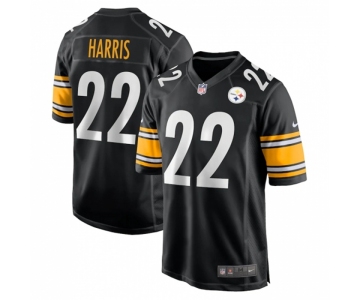 Men's Pittsburgh Steelers #22 Najee Harris Nike Black 2021 NFL Draft First Round Pick Game Jersey