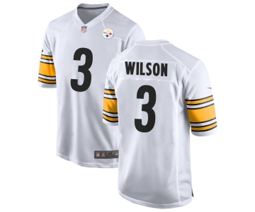 Men's Pittsburgh Steelers #3 Russell Wilson Game White Football Jersey