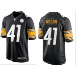 Men's Pittsburgh Steelers #41 Payton Wilson Black Replica Home Stitched Jersey