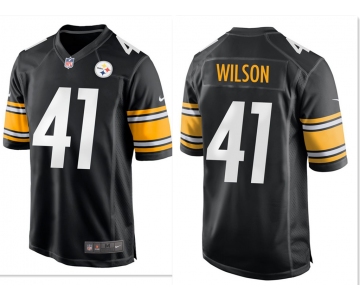 Men's Pittsburgh Steelers #41 Payton Wilson Black Replica Home Stitched Jersey