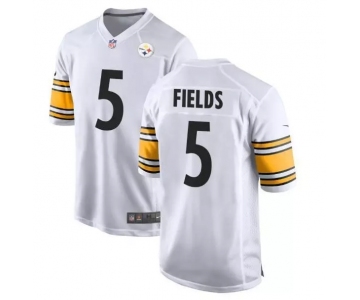 Men's Pittsburgh Steelers #5 Fields Game White Football Jersey