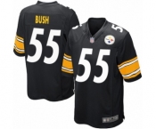 Men's Pittsburgh Steelers #55 Devin Bush Game Black Team Color Football Jersey