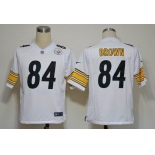 NIKE NFL Jerseys Pittsburgh Steelers 84 Brown White (Game)