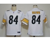 NIKE NFL Jerseys Pittsburgh Steelers 84 Brown White (Game)