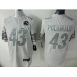 Nike NFL Pittsburgh Steelers #43 Troy Polamalu white Platinum[Game]