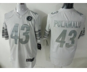 Nike NFL Pittsburgh Steelers #43 Troy Polamalu white Platinum[Game]