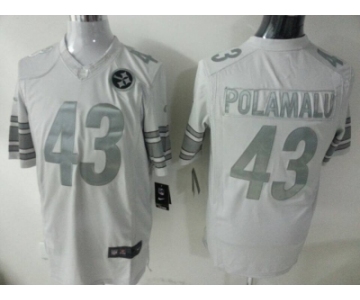 Nike NFL Pittsburgh Steelers #43 Troy Polamalu white Platinum[Game]