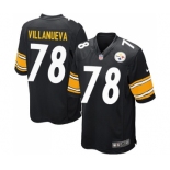 Nike Pittsburgh Steelers #78 Alejandro Villanueva Game Black Team Color NFL Jersey