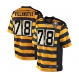 Nike Pittsburgh Steelers #78 Alejandro Villanueva Game Yellow Black Alternate 80TH Anniversary Throwback NFL Jersey