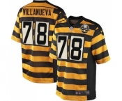 Nike Pittsburgh Steelers #78 Alejandro Villanueva Game Yellow Black Alternate 80TH Anniversary Throwback NFL Jersey