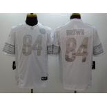 Nike Pittsburgh Steelers #84 Antonio Brown Platinum White Jerseys[Game]