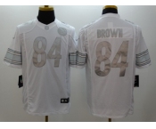 Nike Pittsburgh Steelers #84 Antonio Brown Platinum White Jerseys[Game]