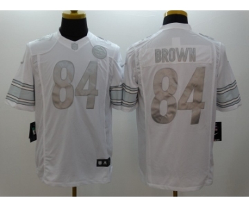 Nike Pittsburgh Steelers #84 Antonio Brown Platinum White Jerseys[Game]