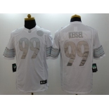 Nike Pittsburgh Steelers #99 Brett Keisel Platinum White Jerseys[Game]