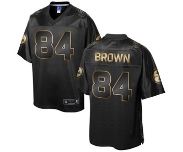 nike nfl jerseys pittsburgh steelers #84 brown black gold collection[game]