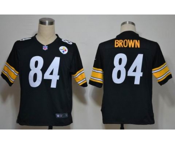 nike nfl jerseys pittsburgh steelers #84 brown black[game]