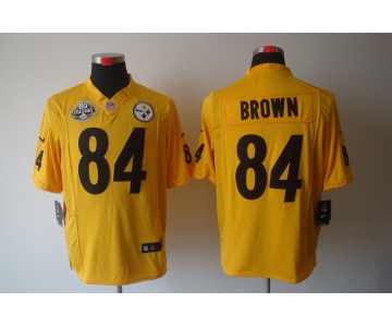 nike nfl jerseys pittsburgh steelers #84 brown yellow(game 80 anniversary)