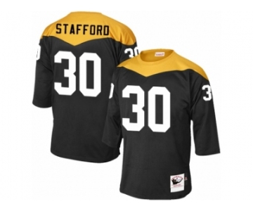 Men Mitchell and Ness Pittsburgh Steelers #30 Daimion Stafford Elite Black 1967 Home Throwback NFL Jersey