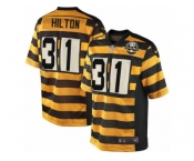 Men Nike Pittsburgh Steelers #31 Mike Hilton Elite Yellow Black Alternate 80TH Anniversary Throwback NFL Jersey