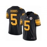 Men Nike Pittsburgh Steelers #5 Joshua Dobbs Elite Black Rush Vapor Untouchable NFL Jersey